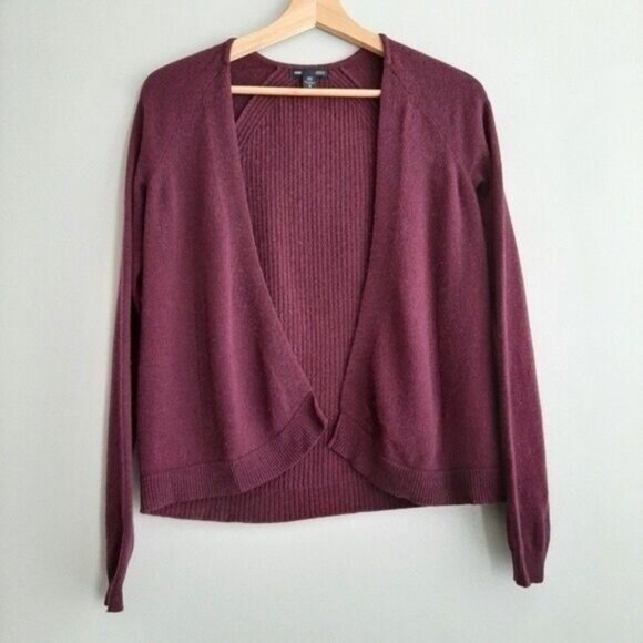 GAP 100% Cashmere Soft Open Front Cardigan Sweater Purple Sz XS - Picture 2 of 10